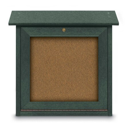 United Visual Products Outdoor Enclosed Combo Board, 48"x36", Black Frame/Green & Cobalt UVCB4836ODB-GREEN-COBACC